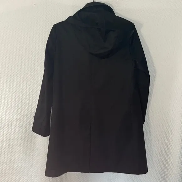 Lauren Ralph Lauren Black Hooded Rain Trench Coat Jacket XS - Image 8