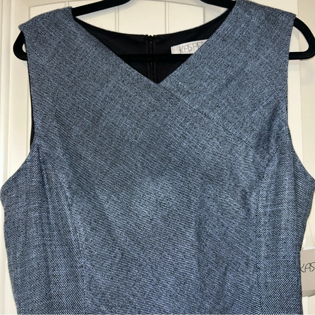 NWT KASPER Women’s Sleeveless Straight Blue Pencil Dress Sz 16 - Image 3