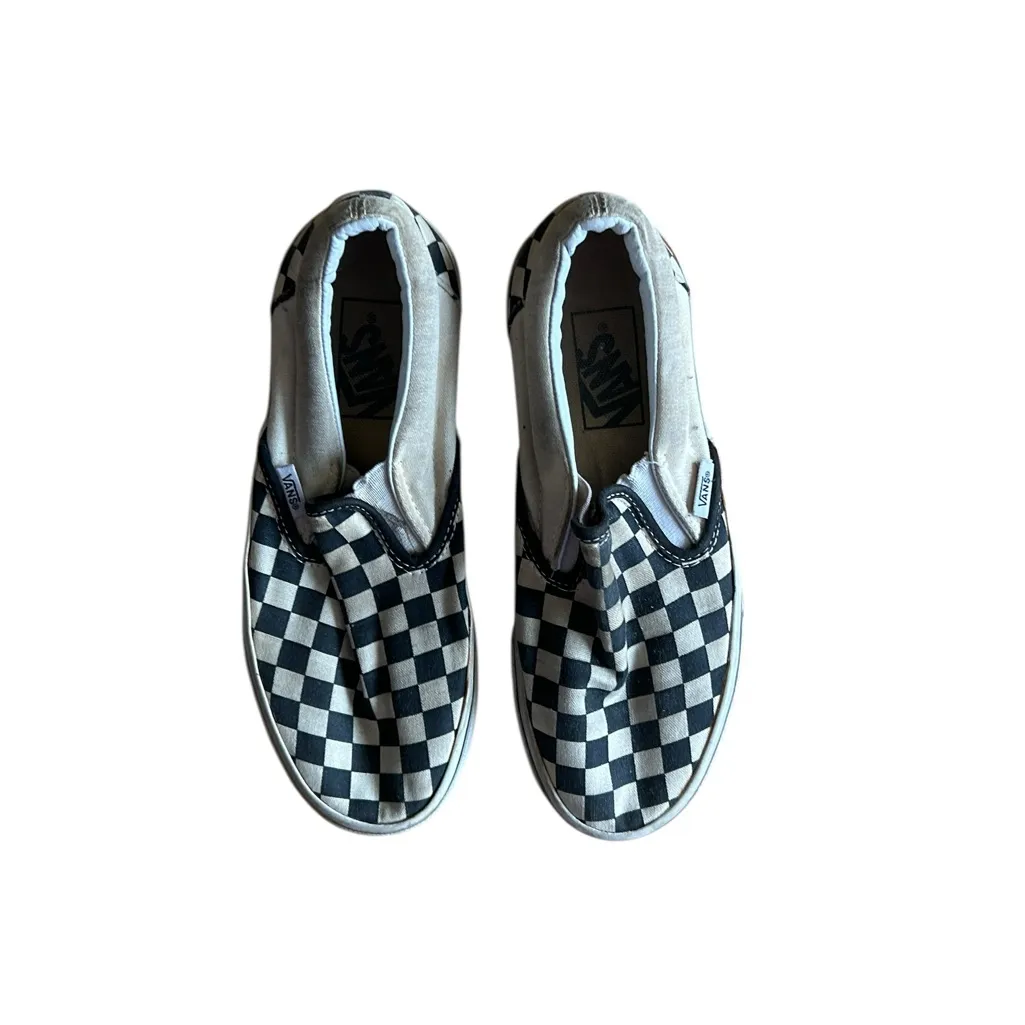 Vans Black and Tan Checkerboard Slip-Ons - Image 5