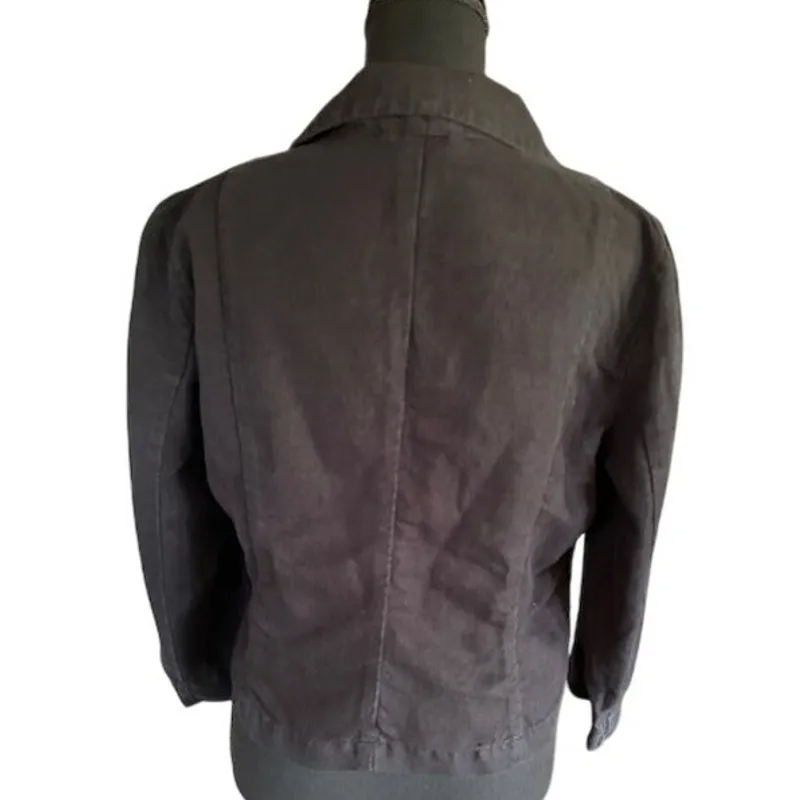 GAP Women’s Black Linen Cotton Blazer Jacket Size 12 - Image 3