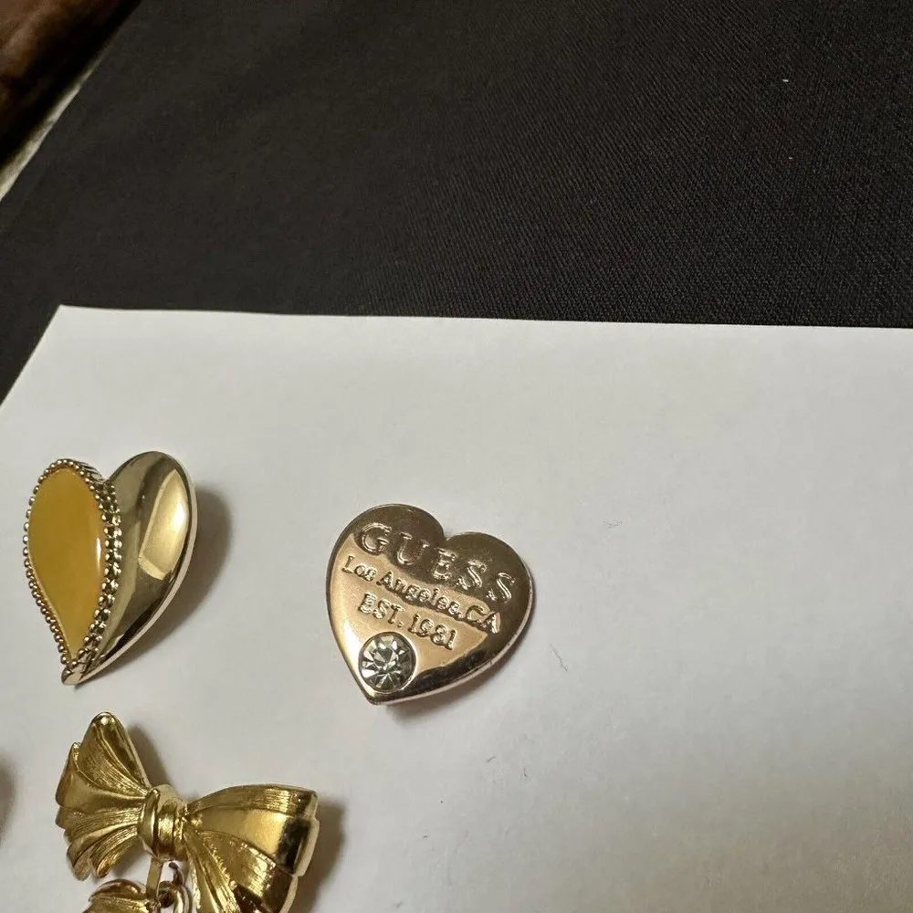Lot Of 4 Heart Brooch Pins Rose Gold Tone Guess Rest Are Gold Tone 1 Avon - Image 3