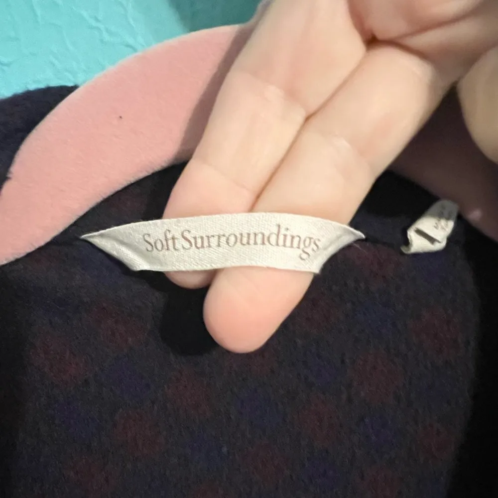 Soft Surroundings Plaid Boyfriend Shirt Size XL Button Up Fleece Flannel - Image 3