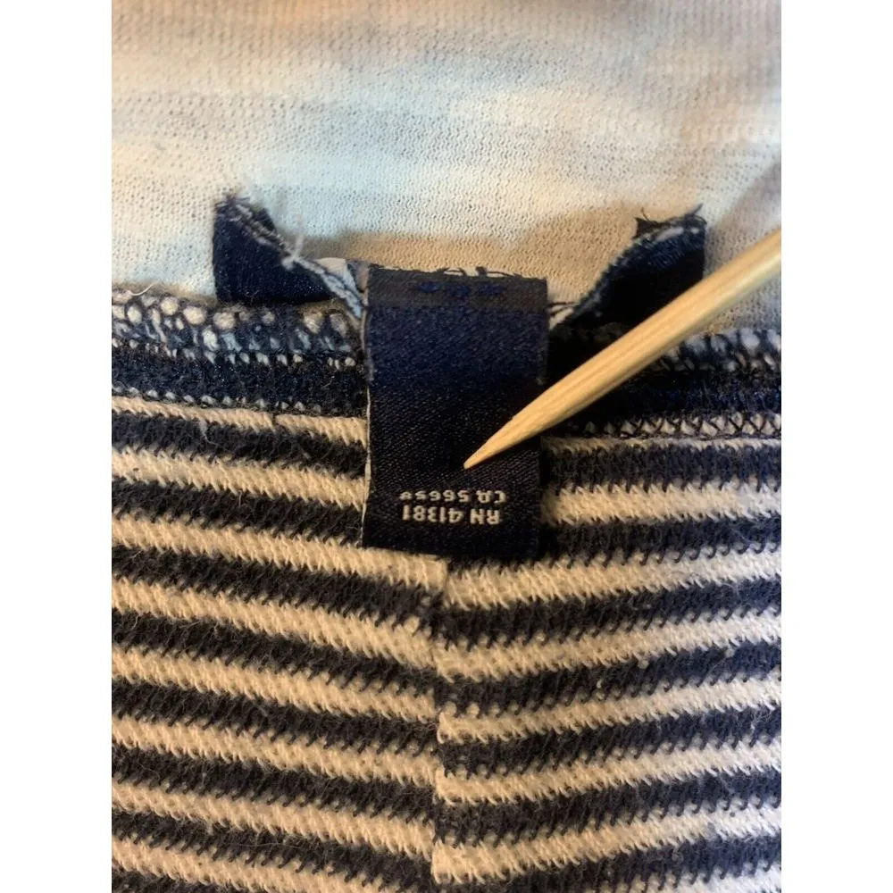 Chaps Size 3X Blue Striped Cowlneck Long‎ Sleeve Top Textured Sporty Athleisure - Image 6
