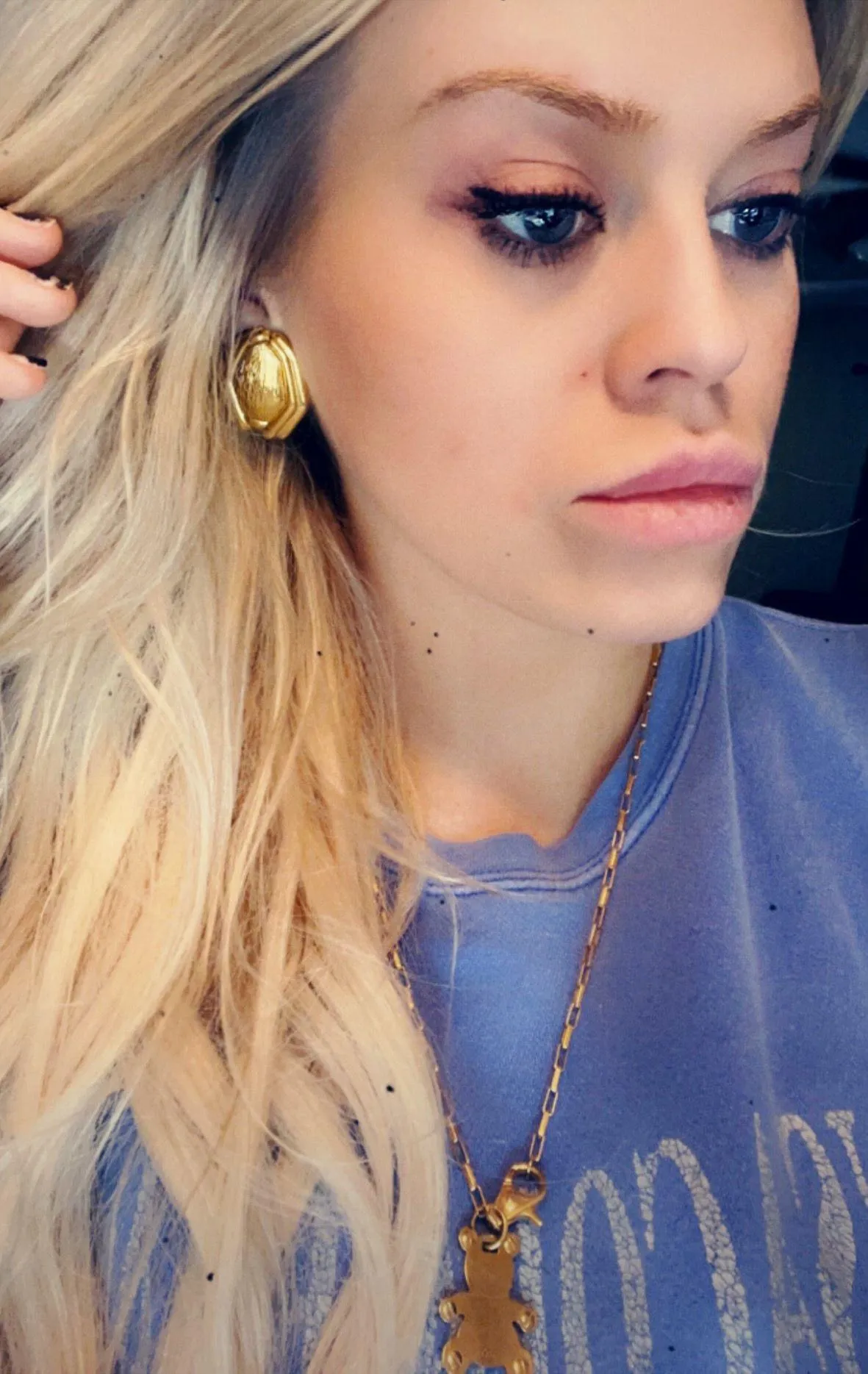 “YSL” Vintage Gold Large Clip-On Earrings - Image 10