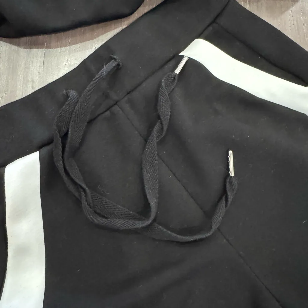 XIEERDUO Set Lounge Set Half Zip Sweatshirt & Wide Leg Sweatpant Tracksuit Black Size XS - Image 6