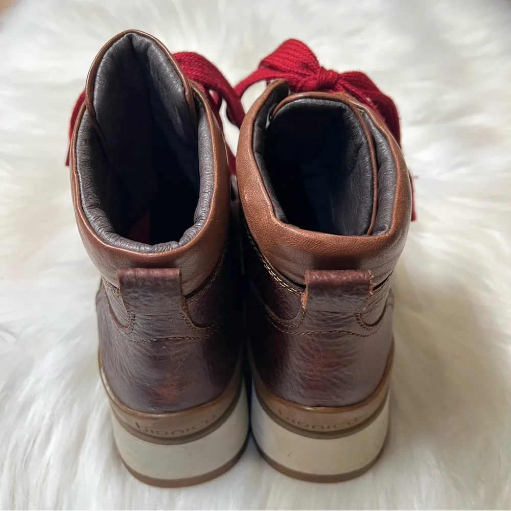 Bionica Womens Dalton red lace up brown leather waterproof hiking boots size 8m - Image 4