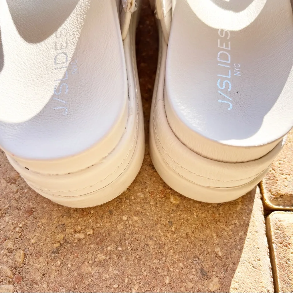 J/Slides NYC Leather Platform Sandals in Baha White Size 6.5 - Image 6