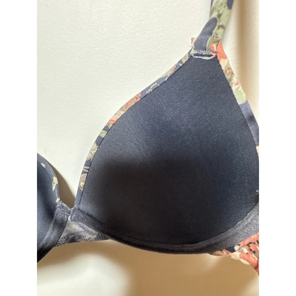 Brand New Anne Klein 84$ Women's Size 34B Navy Blue Floral Full Coverage Bra - Image 6