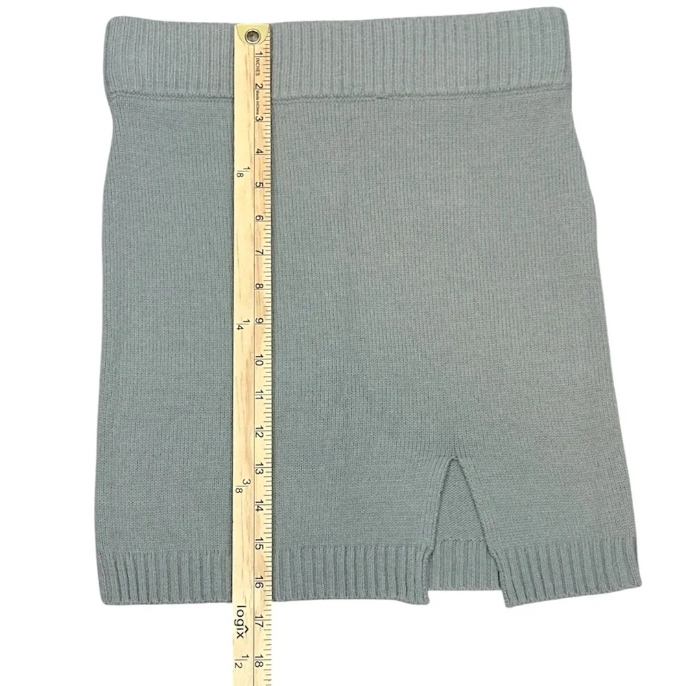 MABLE Women’s Classic Knit Mini Skirt In Sage Size S/M Green - Image 7
