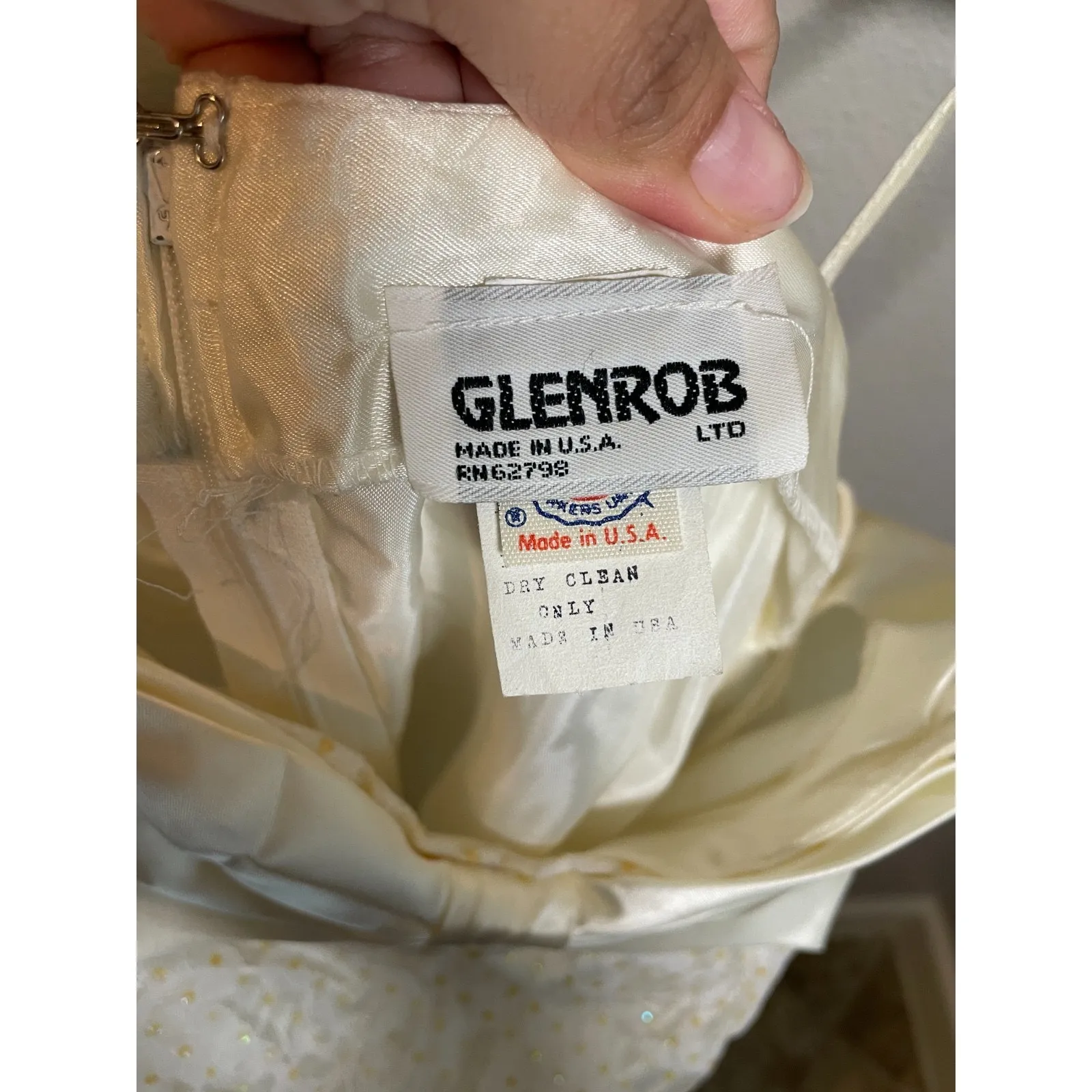 VTG Glenrob Sz 11/12 Medium? Dress ILGWU 80s Prom Party Yellow Mermaid Tail USA - Image 5