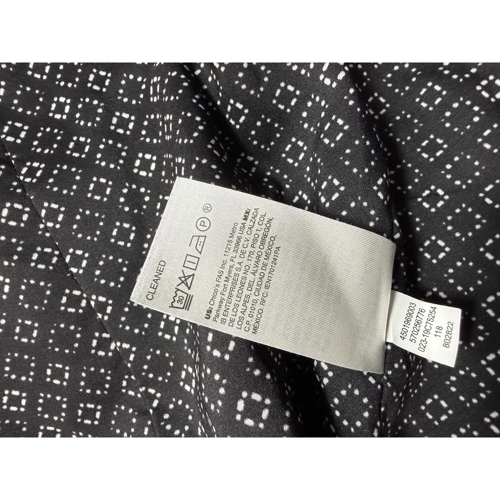 Chico's Black Geometric Print Lined Blazer Women's Size XL Office - Image 5