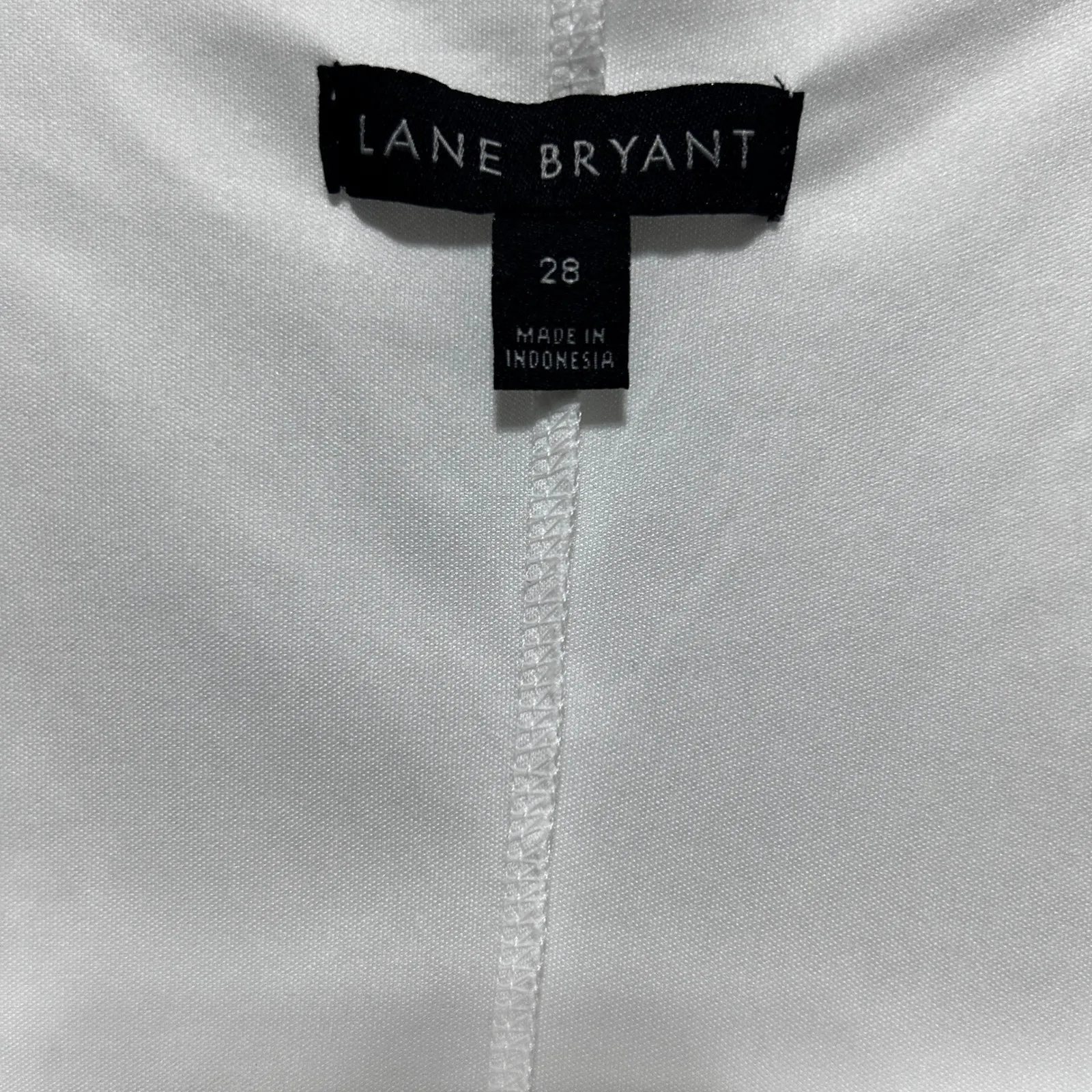 Lane Bryant White Eyelet Boho Top 28 Sleeveless Cinched Waist Square Neck Blouse - Image 7