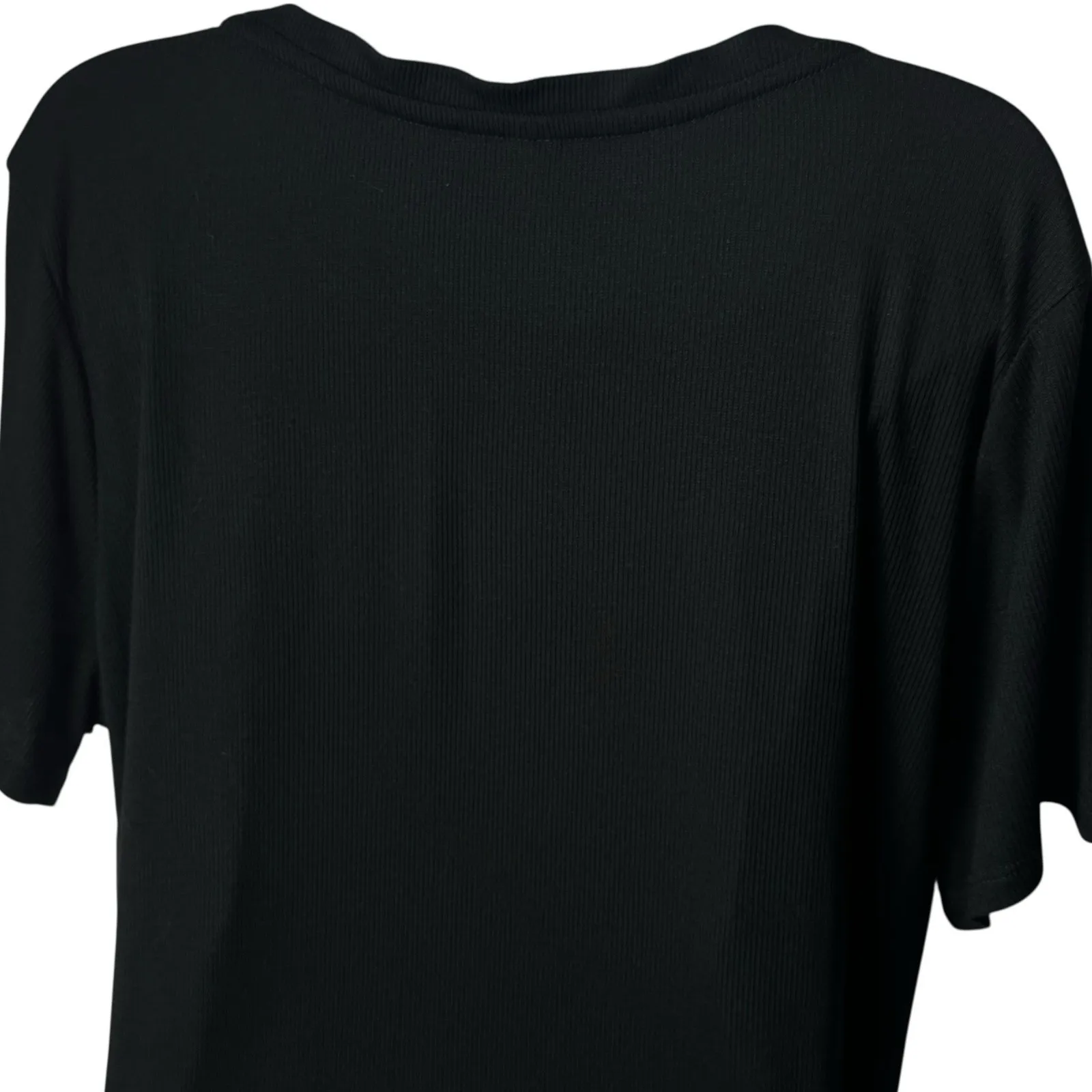 NEW Green Tea Twist Front Tunic Top Ribbed Short Sleeve Round Neck Stretch XXL - Image 6