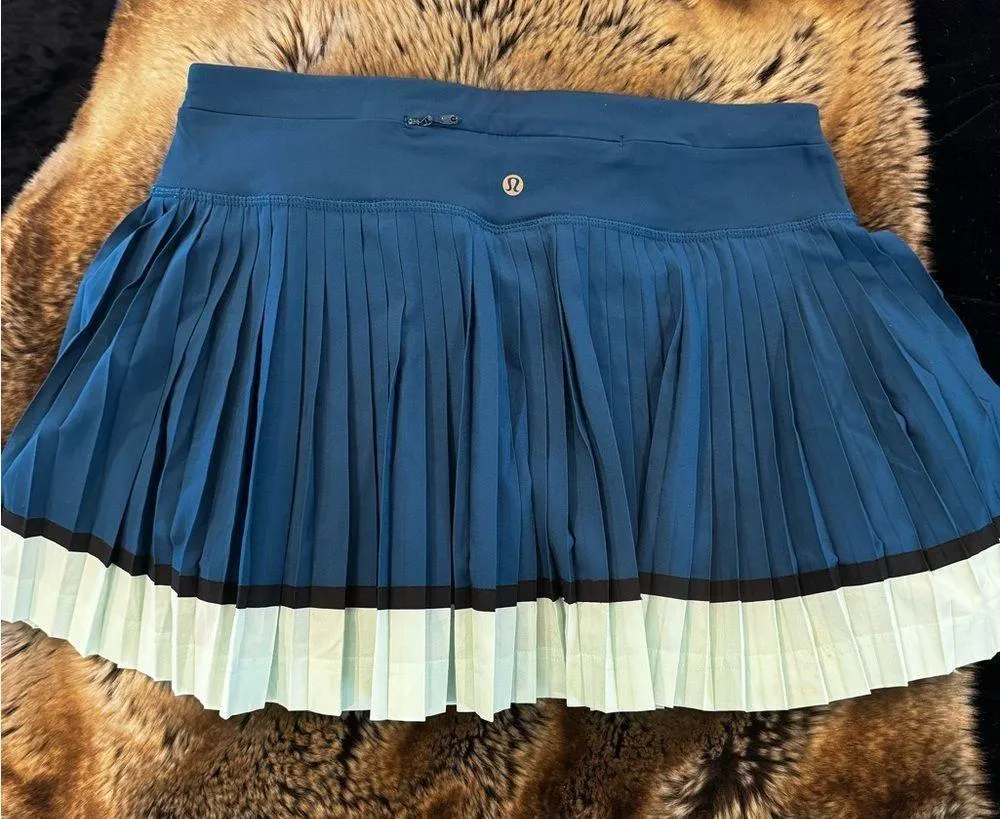 Blue Lululemon Pleated Mini Skirt - Image 2