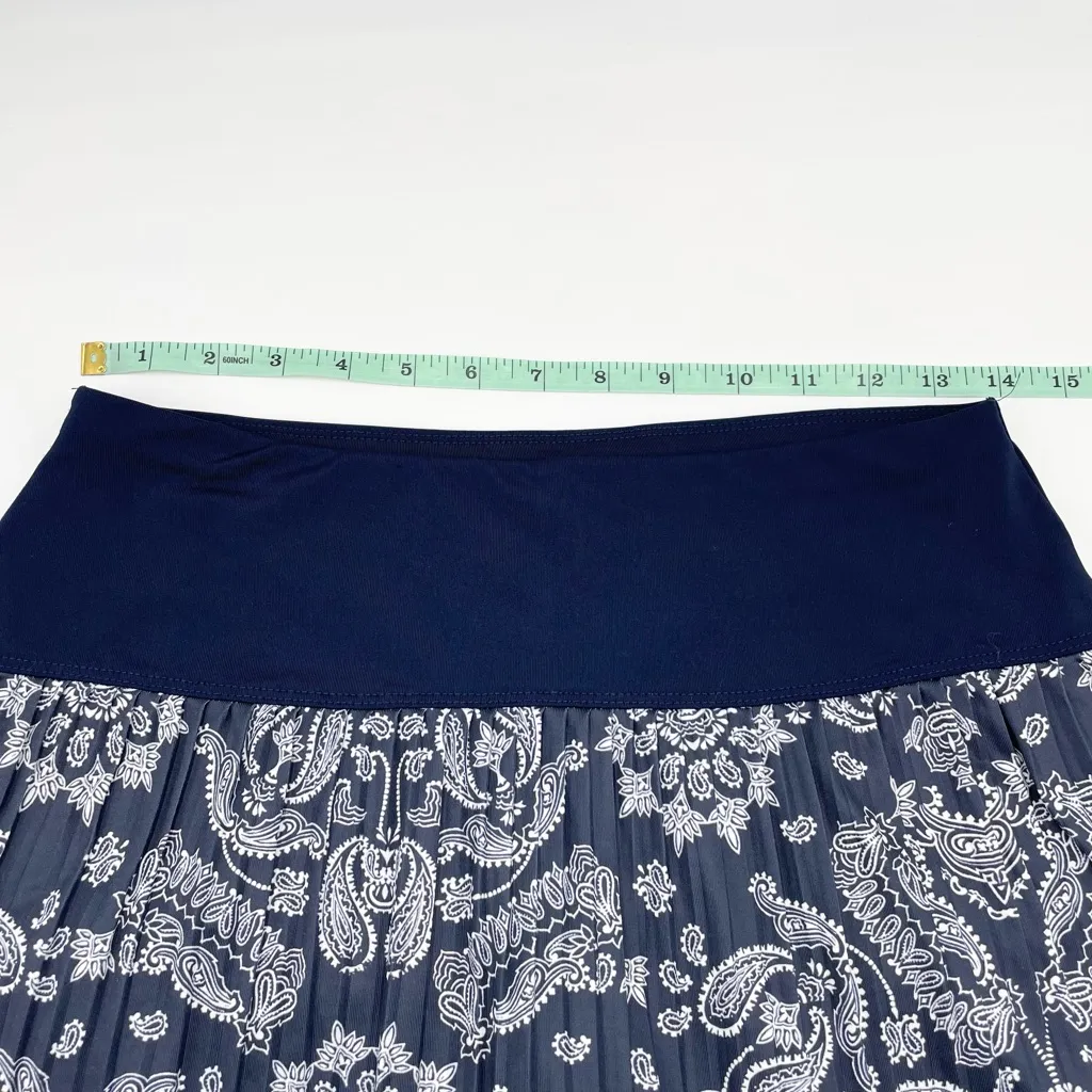 Lucky in Love Pleated Tennis Skort Women's Size Small Navy Blue Bandana Paisley - Image 8