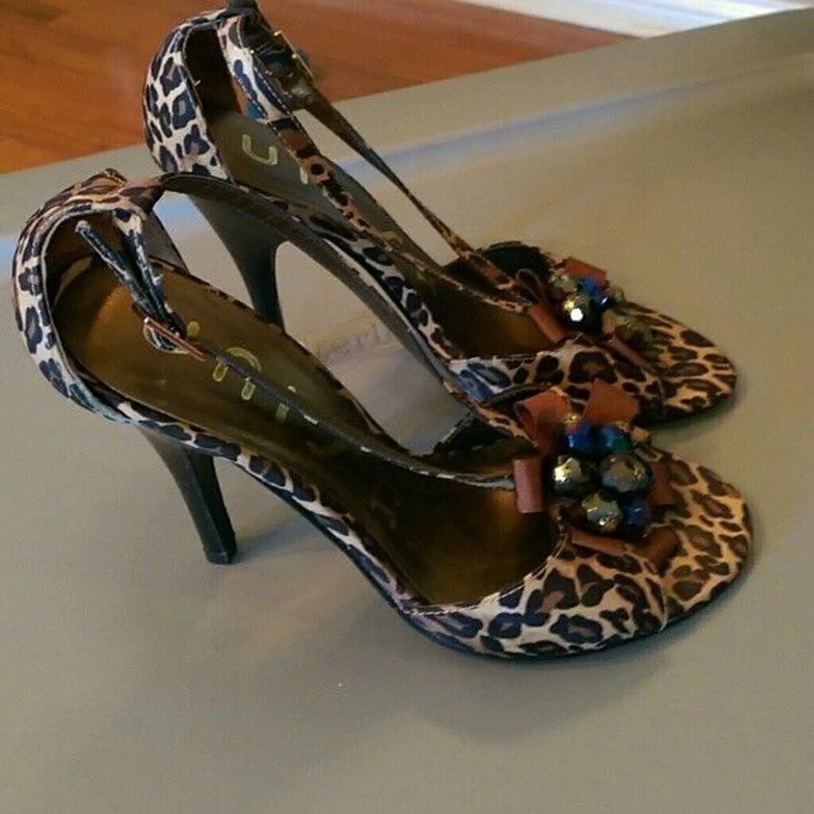 Unisa Animal Print Beaded Heels Size 5.5 - Image 2