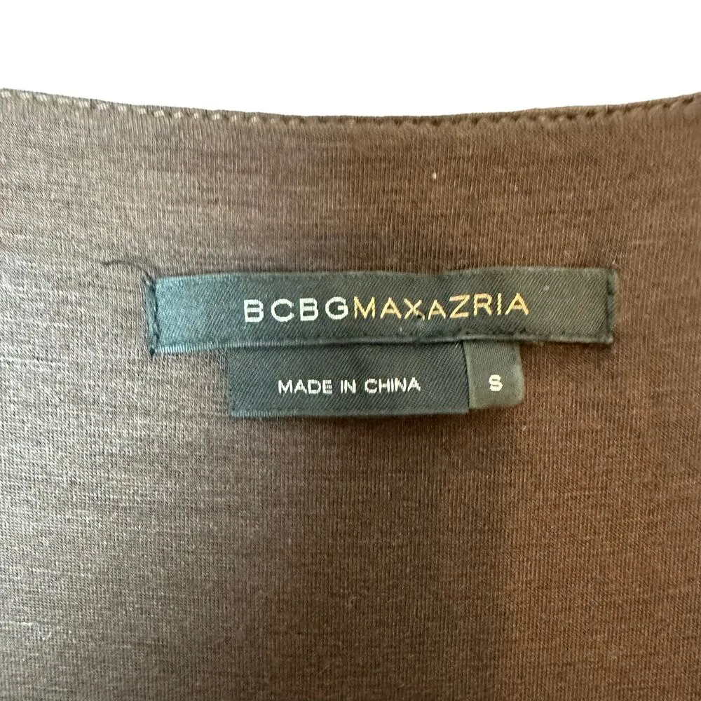 BCBG MAXAZRIA Wool Blend Long Sleeve Brown Midi Dress Size Small - Image 7