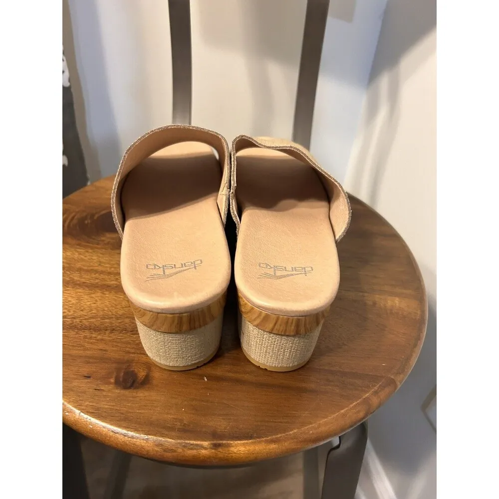 DANSKO Maci Open Toe Platform Mule Women’s 11 EU 42 Taupe Leather Block Heel - Image 7