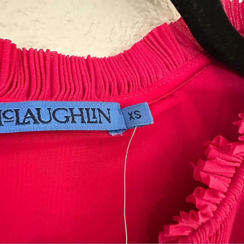 New NWT J.McLaughlin Aisha Dress in pink size XS pleated midi dress Carmine Rose - Image 6