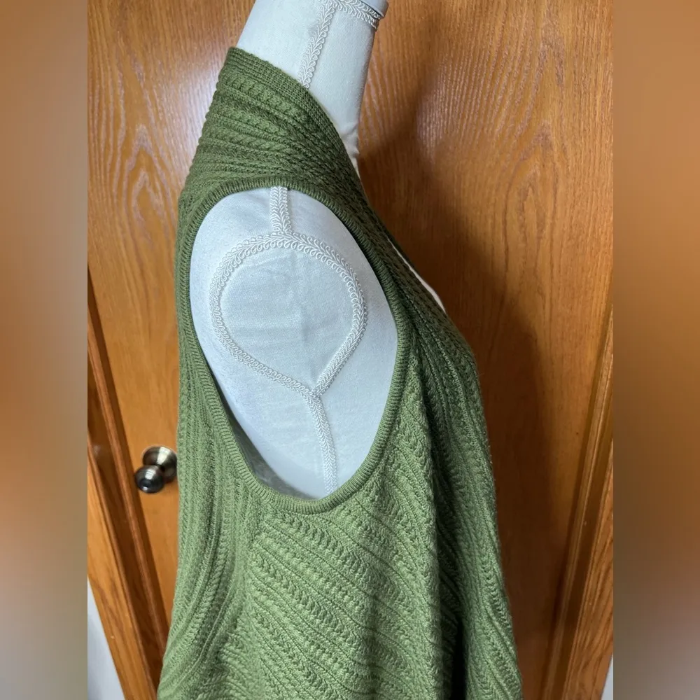 J Jill green crochet knit waterfall vest 
Medium - Image 5