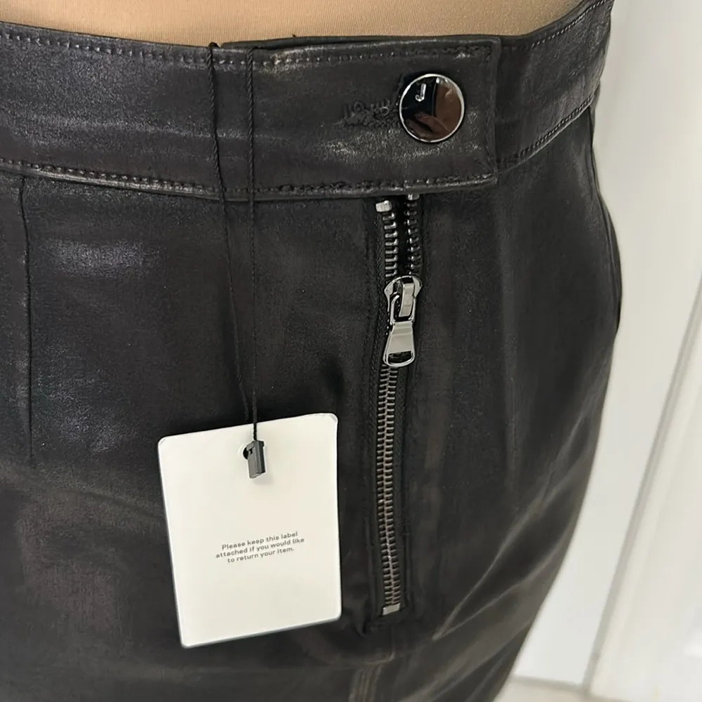 J. Brand Black Coated Stretch Pencil Skirt - Image 8