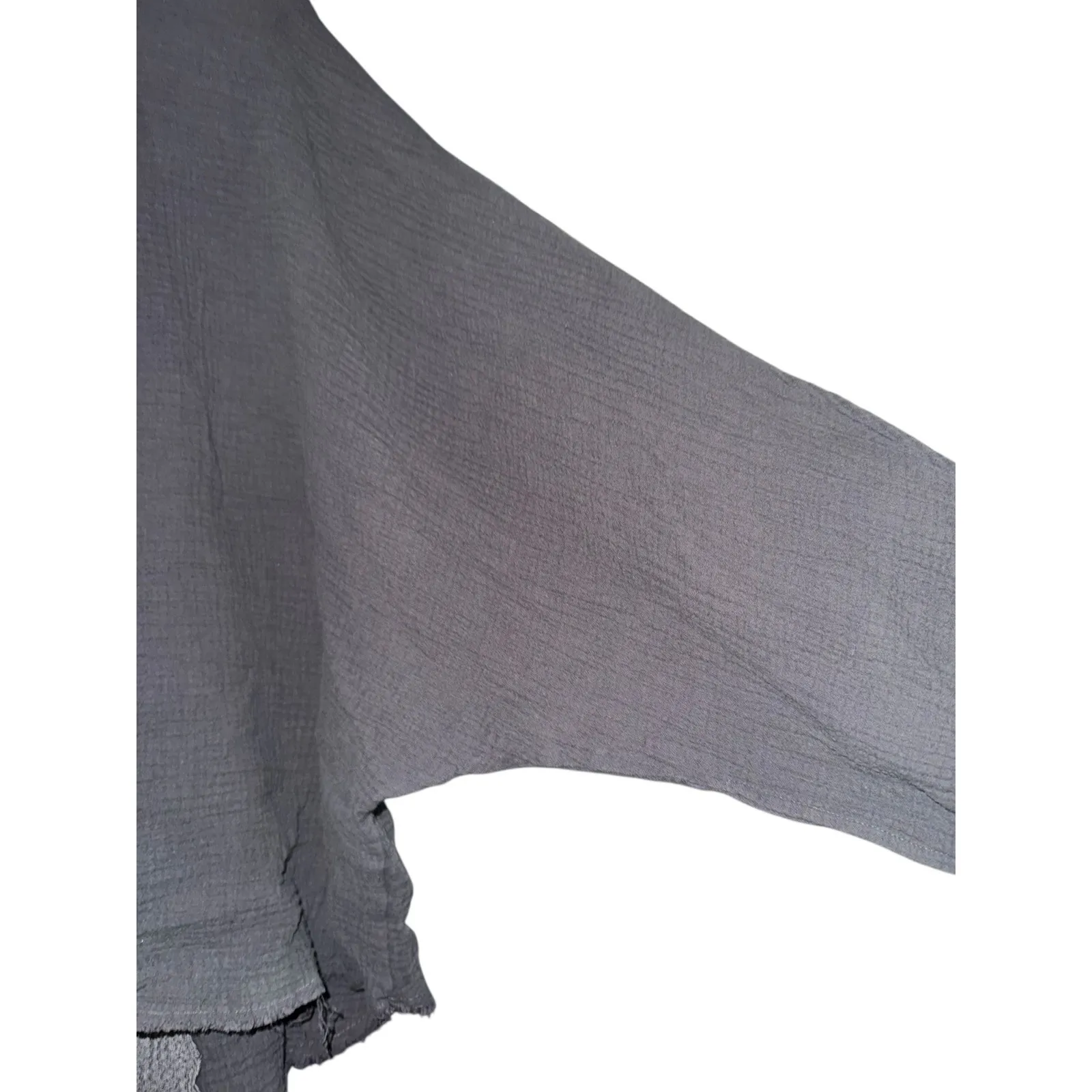 POL Textured Waffle Knit Oversized Top Embroidered Medium Boho Grunge ~FLAW - Image 3