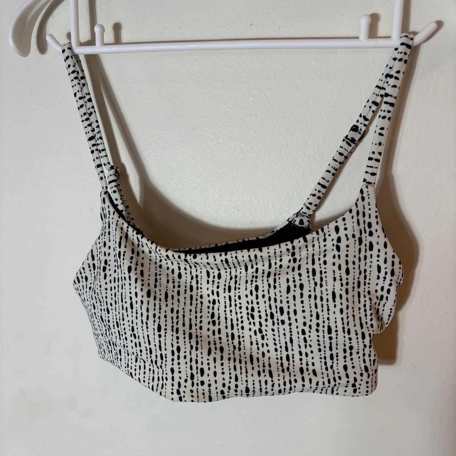 Athleta Scoop Bikini Top Small & Clean Full Bottom Medium Black White Print - Image 3