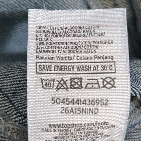 Topshop Moto High Waist Tie Front Wide Leg Cropped Jeans‎ Size 28 - Image 10