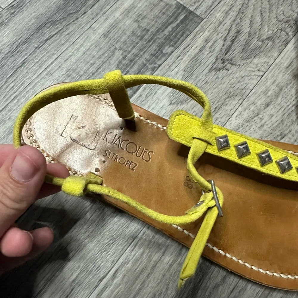 k. jacques Picon Pyr Studded Sandal Citron 38 Size 7 - Image 2