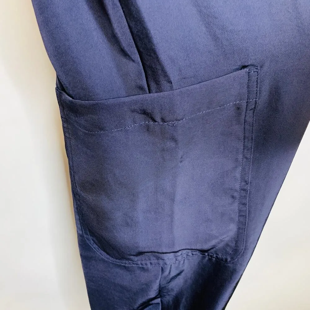 Navy Blue Super High Rise Ankle Trouser Paperbag Waist Belt Sz Small - Image 6