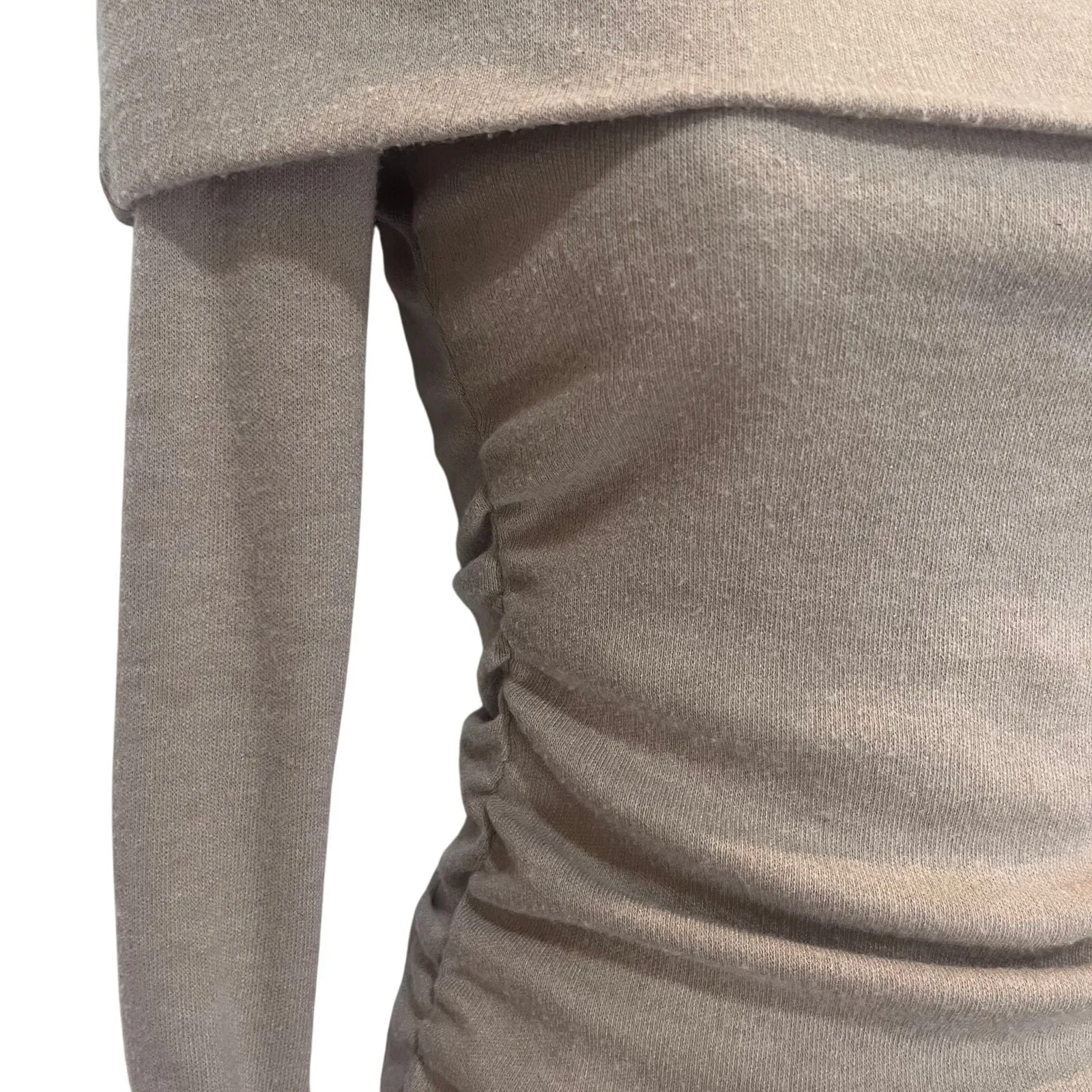 Missguided Brown Slim Off Shoulder Long Sleeve Bardot Blouse Casual Top Small - Image 3