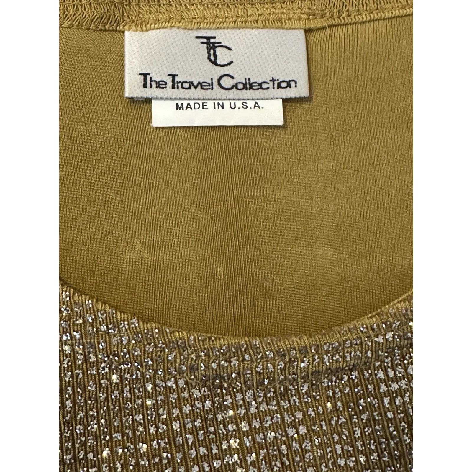 The Travel Collection Slinky XS Gold Glitter Tank Top 90s Y2K (b2a) - Image 3