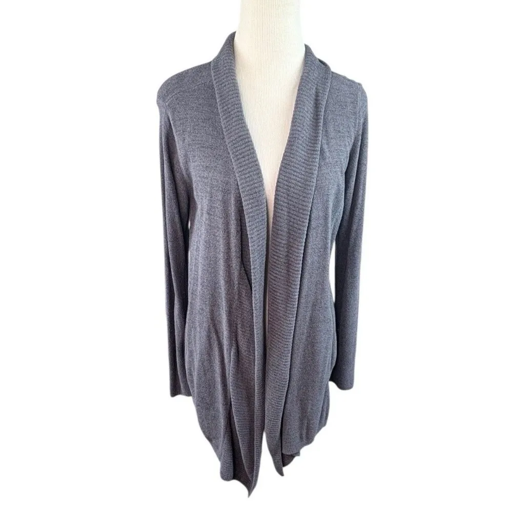 *Barefoot Dreams Cozychic Ultra Lite Cardigan Sweater Womens M Gray Belt Comfort - Image 6