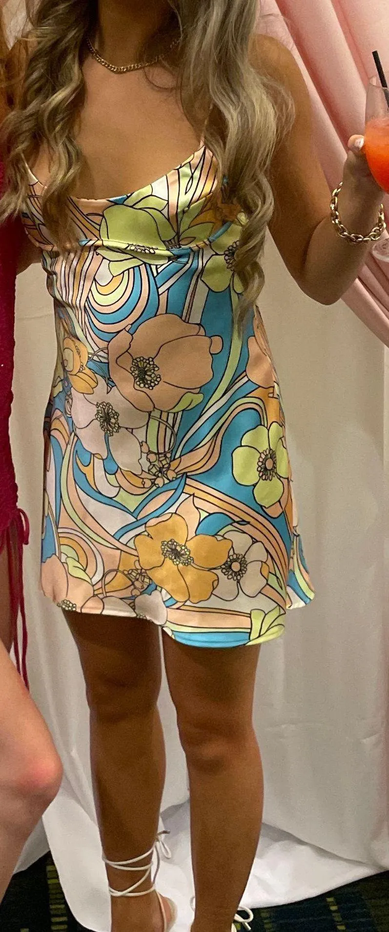 Satin Effect Mini Dress - Image 2