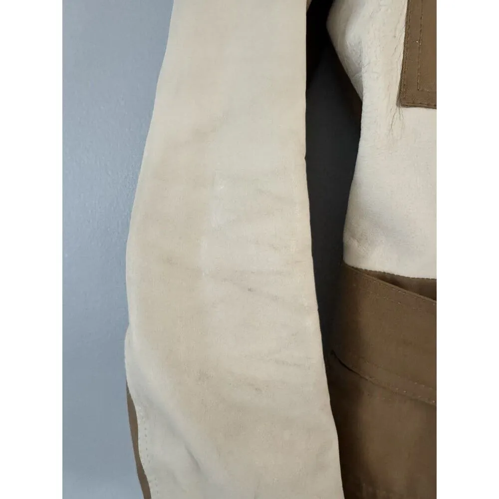 Theory Macaire Genuine Lamb Leather and Cotton Canvas Jacket Sz Medium Utility - Image 10