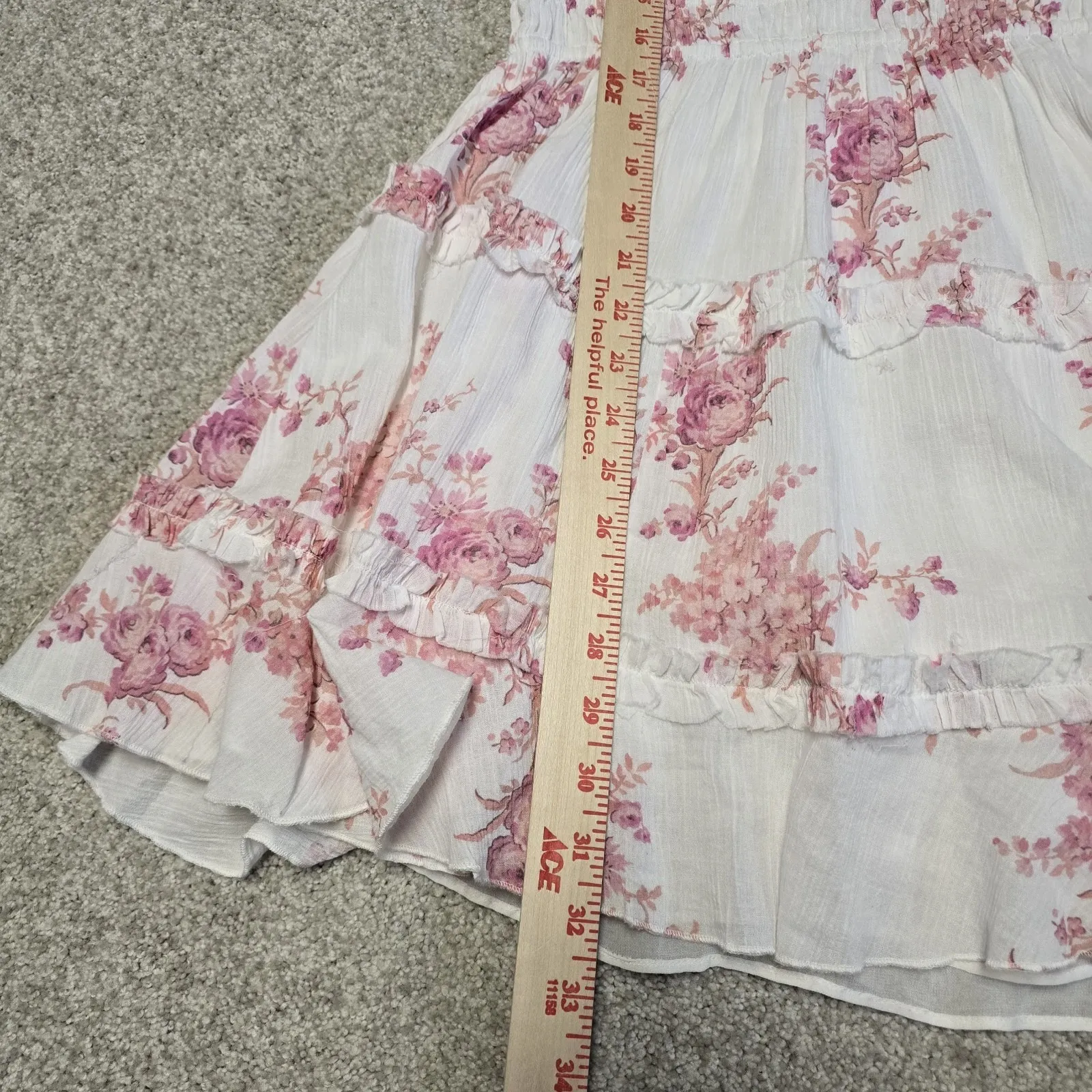 LoveShackFancy Mellini Dress XL Passion Pink Floral Boho Ruffle Feminine NWT$395 - Image 12