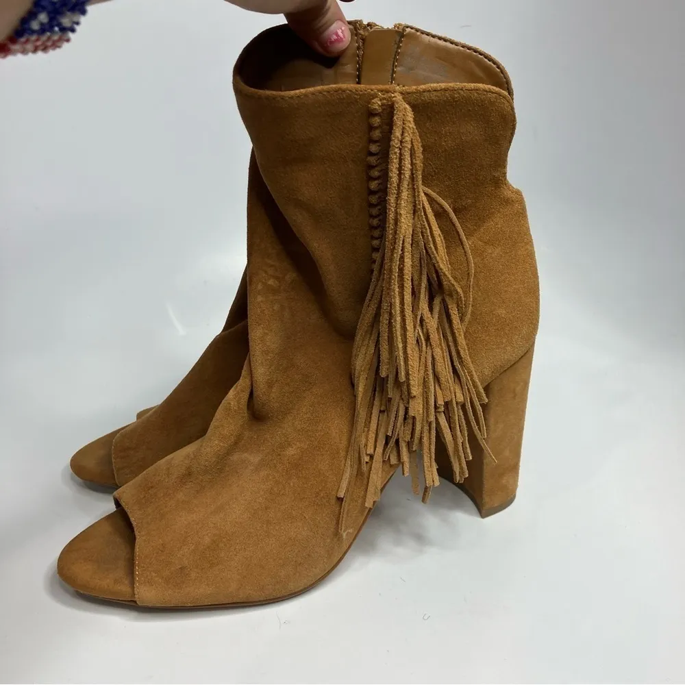 Gianni Bini Renny fringe peep‎ toe booties size 10 - Image 4