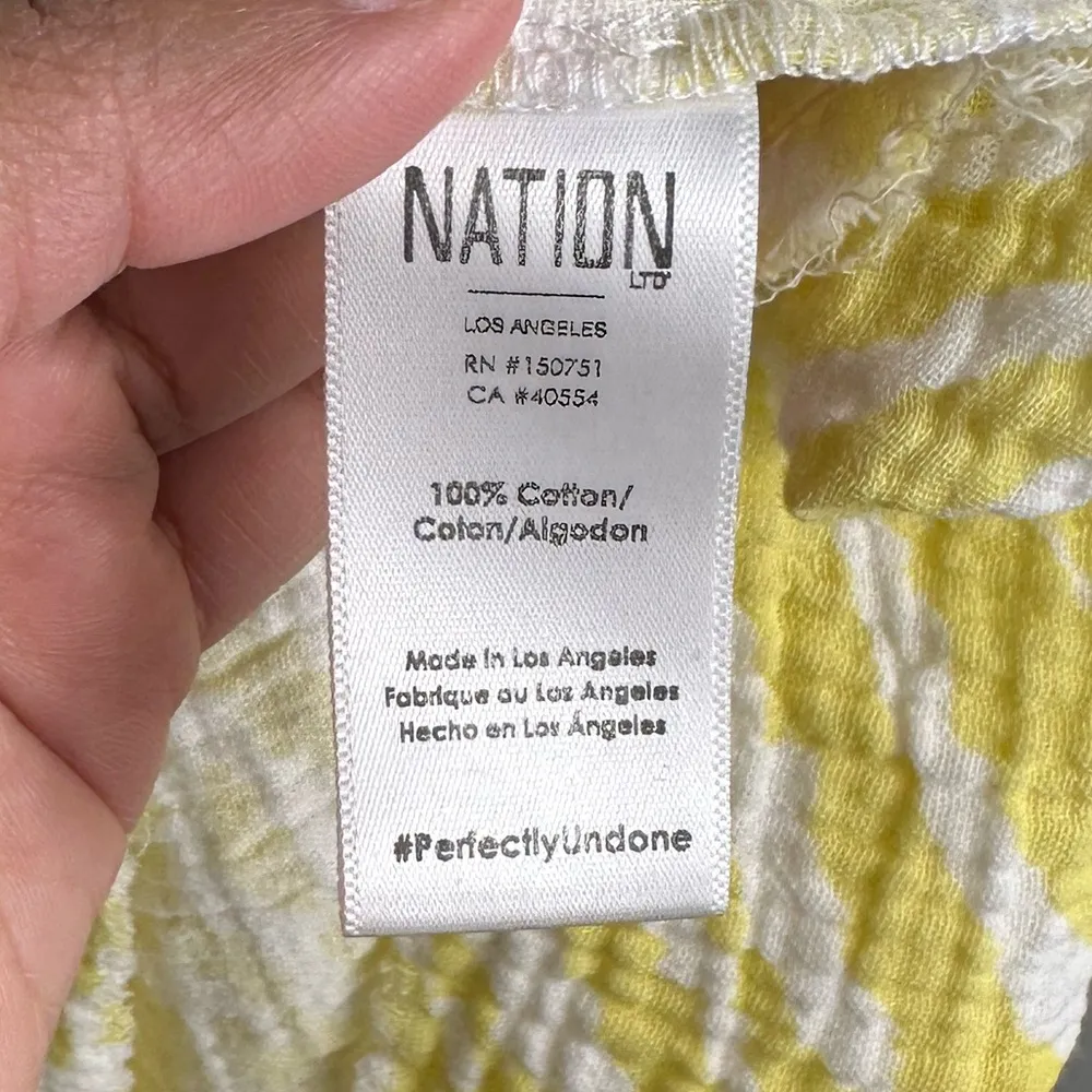 Nation LTD Nadie Tiered Tank Butter Yellow Gauze Cotton Boho Midi Dress Sz M - Image 7