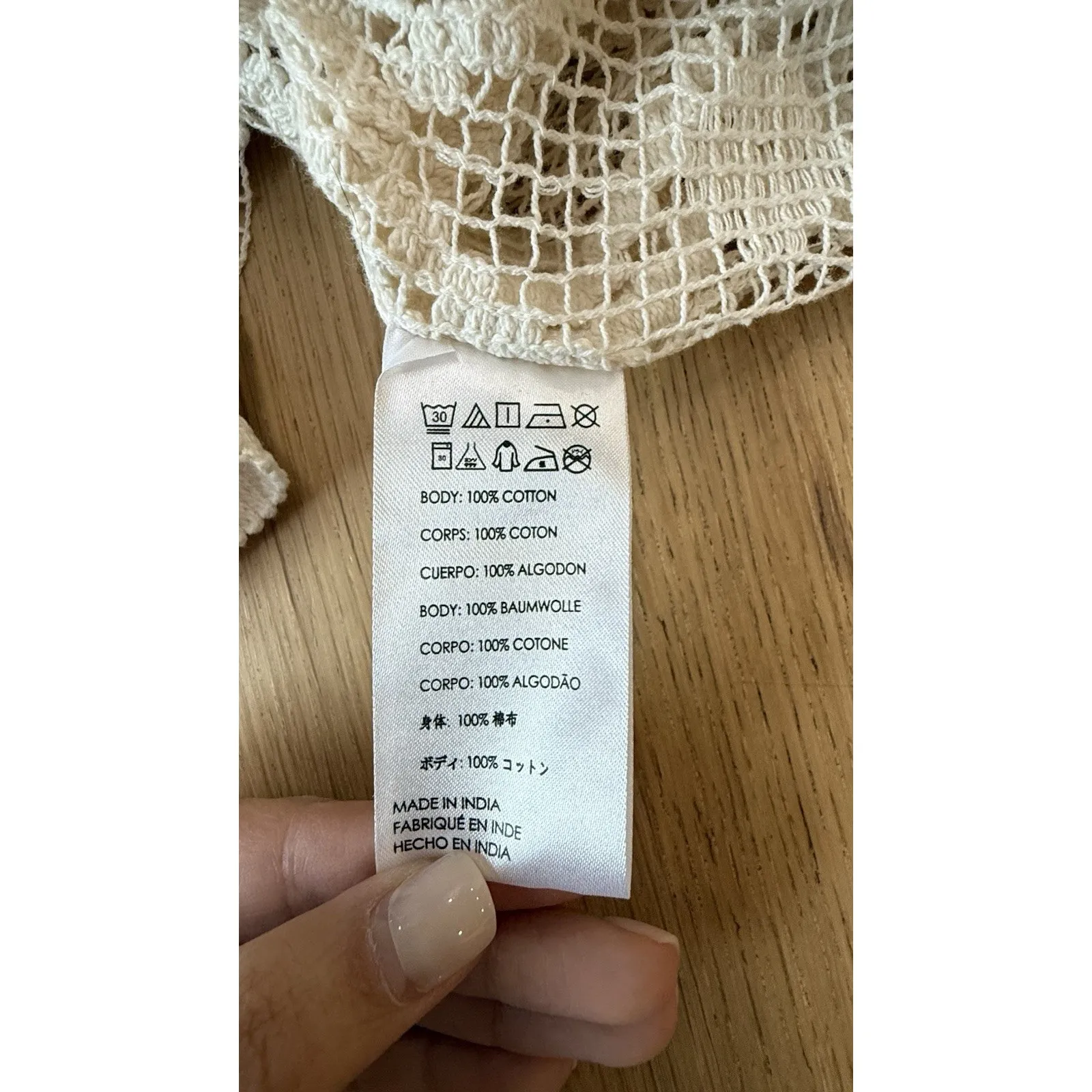 Free People ONE SIZE Cream Ivory Lace Embroidered Mini Dress Cover Up - Image 7