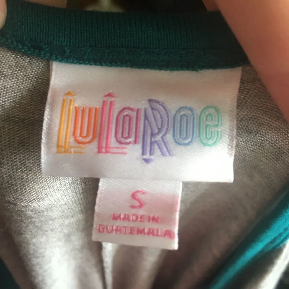 Lularoe gray and teal high low knit Carly dress - Image 3