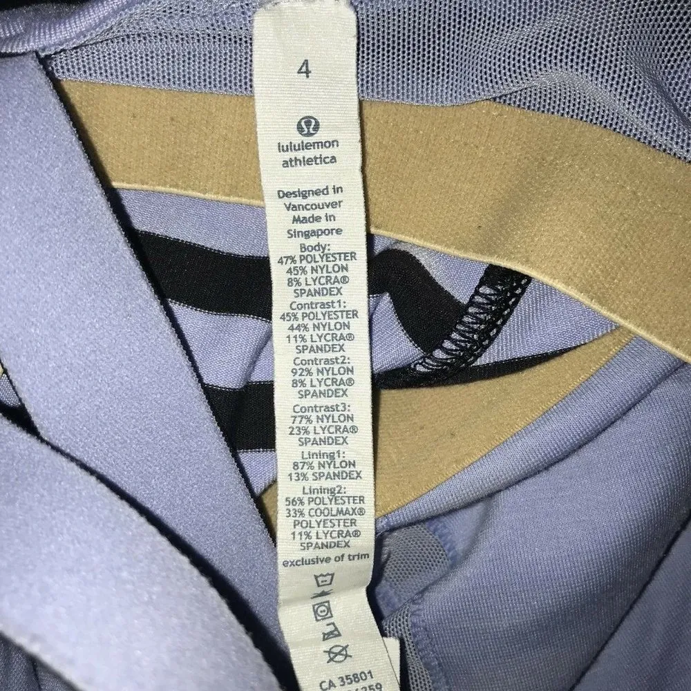 Lululemon Womens Work It Out Tank Top Size 4 Black Purple Striped Athletic Yoga - Image 6