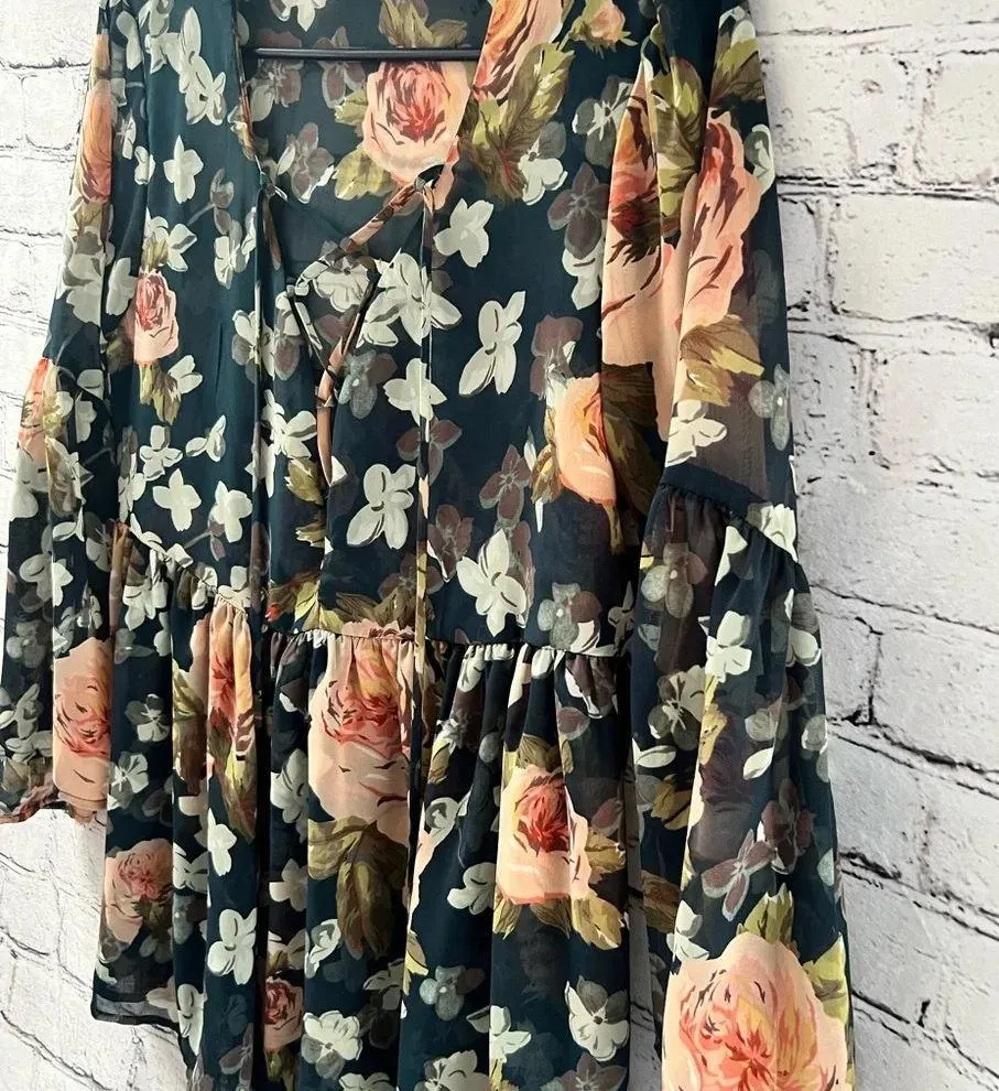 Show Me Your Mumu Sheer Floral Baby Doll Blouse Flutter Sleeves Size Medium - Image 11