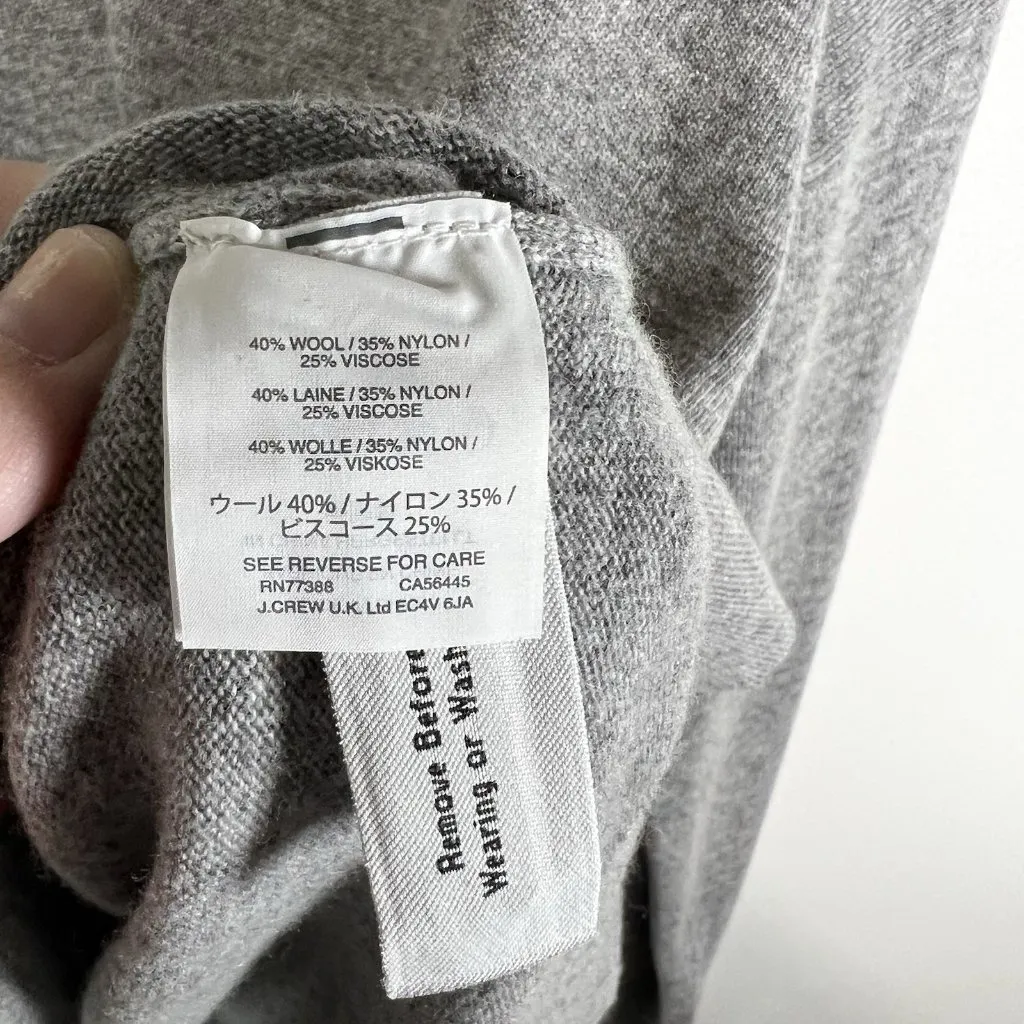 J Crew Sweater Women’s XL Grey Wool Blend V - Image 6