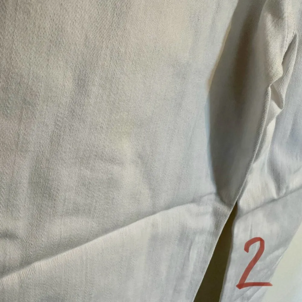 NWT L'AGENCE Audrina High Rise Straight Jean in Blanc Worn Destruct - Size 32 - Image 7