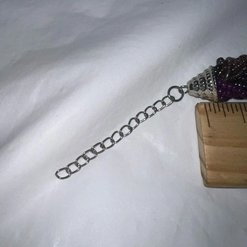 Vintage Seed Bead‎ Braided Bracelet Purple - Image 5