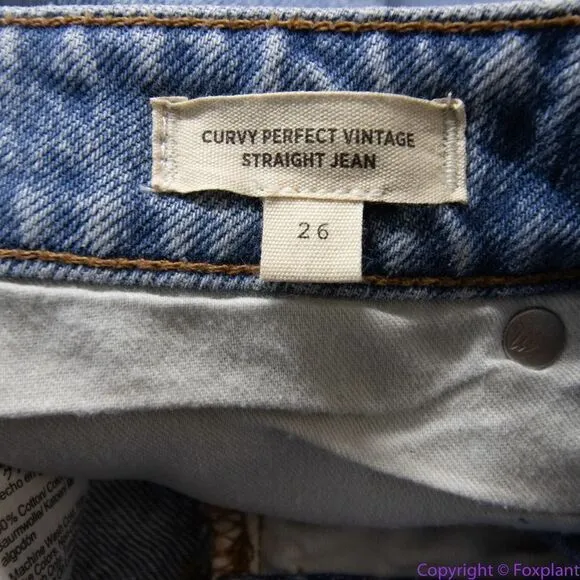 NEW Madewell The Curvy Perfect Vintage‎ Straight Jean in Seyland Wash, 26 - Image 13