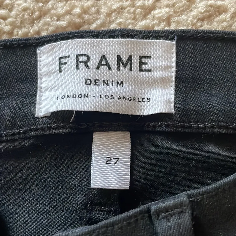 Womens Frame Denim Le Skinny De Jeanne Leather Jeans - Image 3