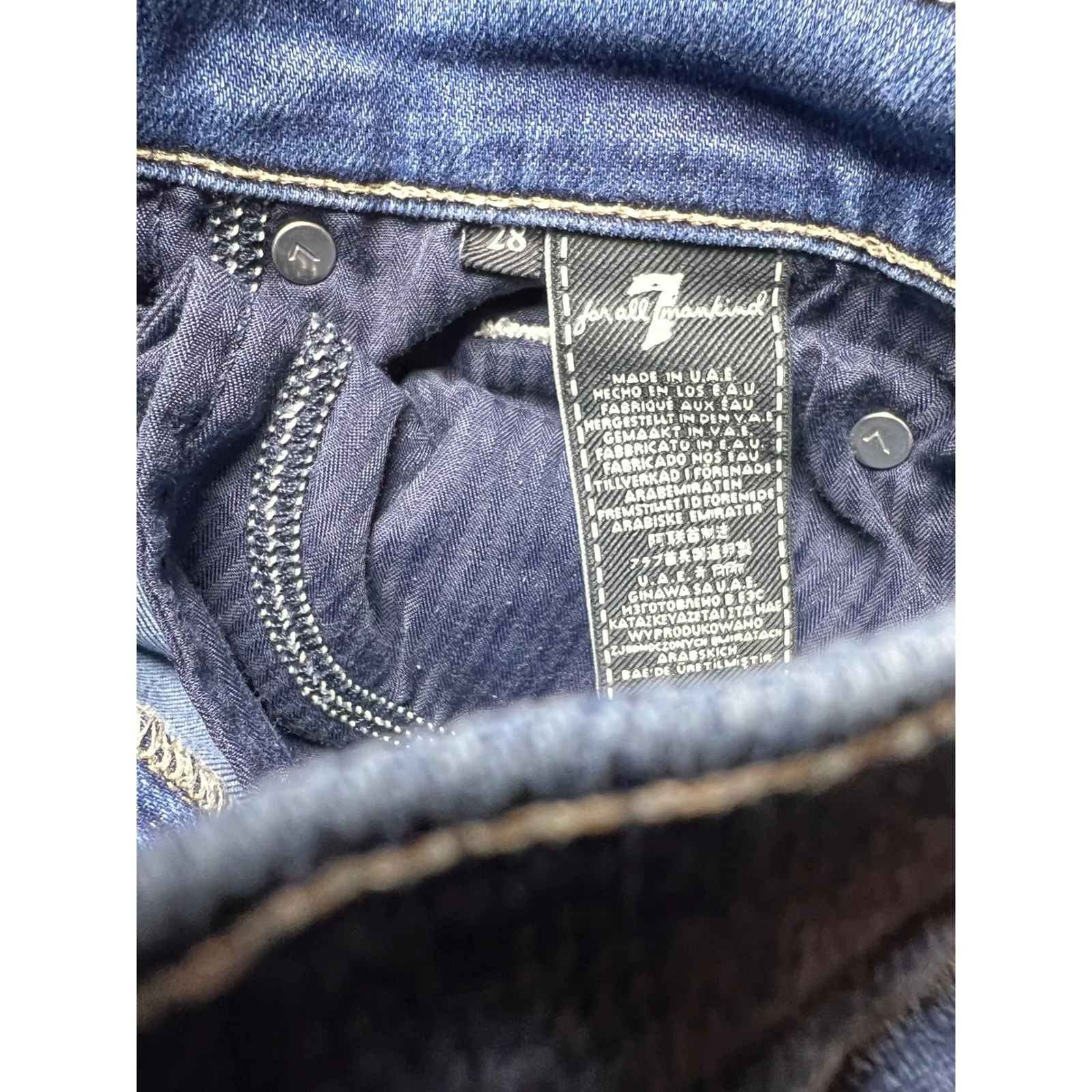 7 For All Mankind Original Bootcut Womens Jeans 28x32 TALL Dark Wash Low Rise - Image 6