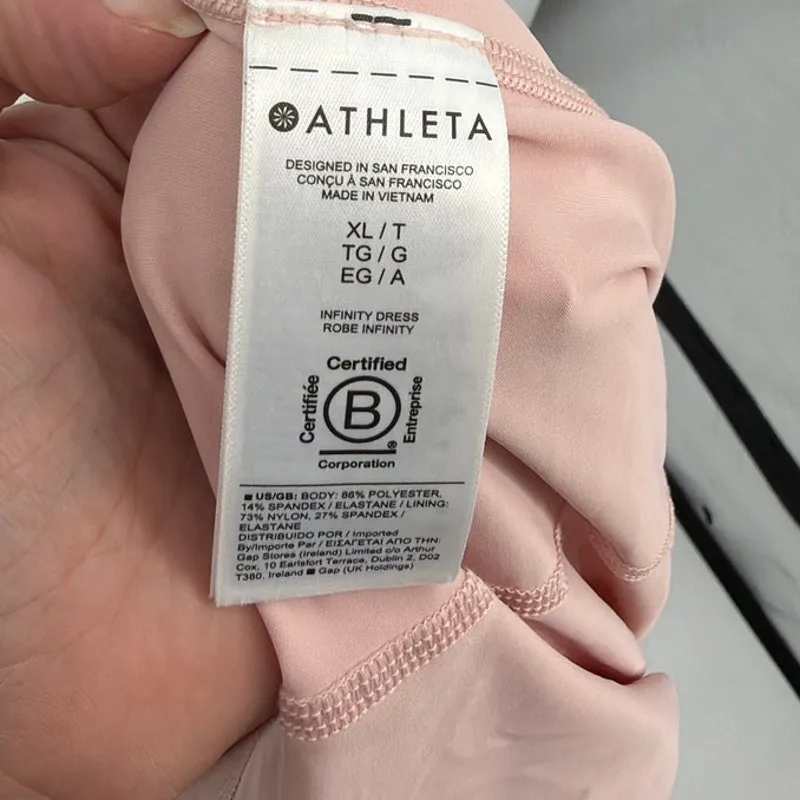 Athleta Floral Infinity Dress XL Tall Pink Performance Pilates Yoga Athleisure - Image 10