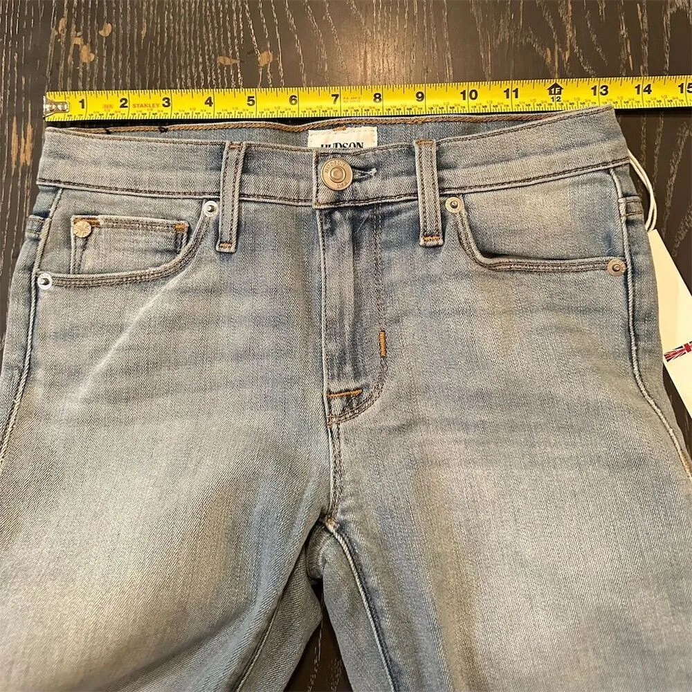 Hudson Women's Nico Midrise Ankle Super Skinny Jeans Size 24 Light Blue Denim - Image 8